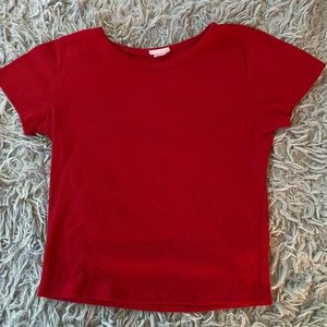 Red Fitted Crop Top